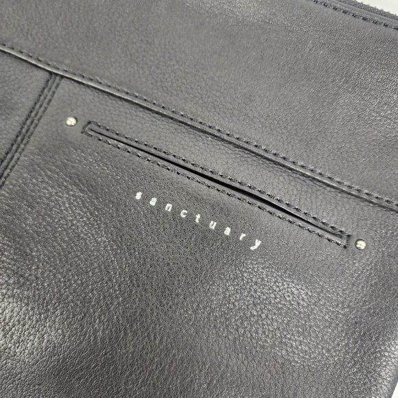 Sanctuary Black Leather Crossbody Oversize Clutch Purse - Picture 7 of 11